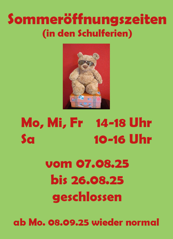 Ferienöffnungszeiten nur MO, Mi, Fr